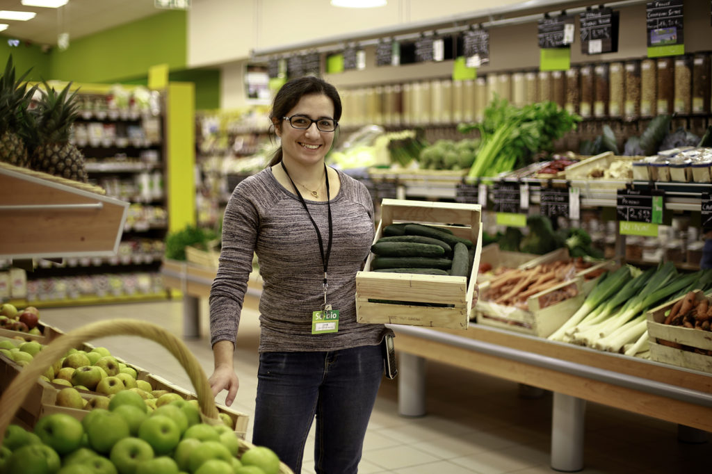 Rayon fruits et légumes de So.bio Montauban, le supermarché Bio